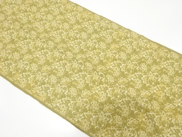 JAPANESE KIMONO / ANTIQUE FUKURO OBI / WOVEN CHINESE FLOWER